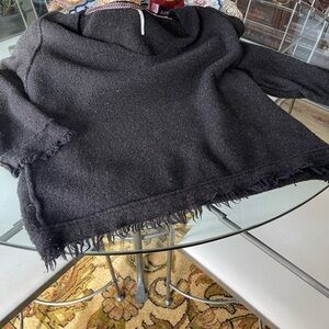 FREE PEOPLE OVER-SIZED BLACK V-NECK WOOL SWEATER 💓💓💓 size S-P